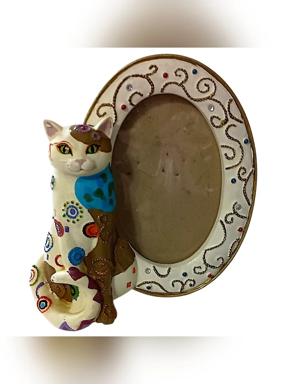 Kleo Kats Mini Cat Picture Photo Frame Hand Painted Whimsical Collectible Resin